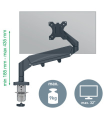 Braccio salvaspazio - per 1 monitor - grigio scuro - Leitz Braccio salvaspazio - per 1 monitor - grigio scuro - Leitz