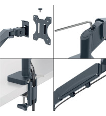Braccio salvaspazio - per 1 monitor - grigio scuro - Leitz Braccio salvaspazio - per 1 monitor - grigio scuro - Leitz