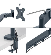 Braccio salvaspazio - per 2 monitor - grigio scuro - Leitz Braccio salvaspazio - per 2 monitor - grigio scuro - Leitz