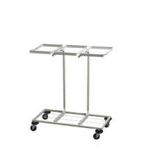 Carrello mobile Triflux - 83,3x36x90 cm - con ruote - 3 portasacco da 100 L ciascuno - acciaio - Medial Carrello mobile Triflux - 83,3x36x90 cm - con ruote - 3 portasacco da 100 L ciascuno - acciaio - Medial