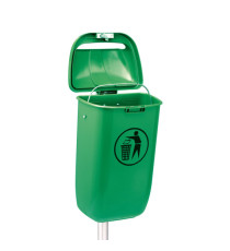 Cestino gettacarte Classic - da esterni - 40,4 x 34,8 x 74,5 cm - 50 L - verde - Medial