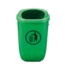 Cestino gettacarte Classic - da esterni - 40,4 x 34,8 x 74,5 cm - 50 L - verde - Medial