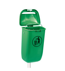 Cestino gettacarte Classic - da esterni - 40,4 x 34,8 x 74,5 cm - 50 L - verde - Medial
