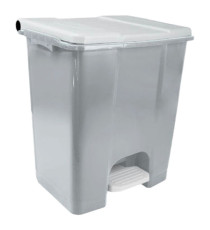 Contenitore mobile Ecoconti - a pedale - 60 L - plastica riciclata - grigio/bianco - Medial Contenitore mobile Ecoconti - a pedale - 60 L - plastica riciclata - grigio/bianco - Medial