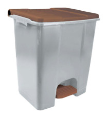 Contenitore mobile Ecoconti - a pedale - 60 L - plastica riciclata - grigio/marrone - Medial Contenitore mobile Ecoconti - a pedale - 60 L - plastica riciclata - grigio/marrone - Medial