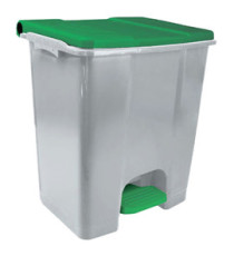 Contenitore mobile Ecoconti - a pedale - 60 L - plastica riciclata - grigio/verde - Medial Contenitore mobile Ecoconti - a pedale - 60 L - plastica riciclata - grigio/verde - Medial