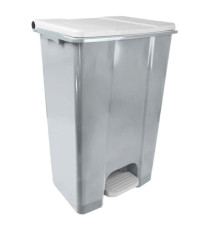 Contenitore mobile Ecoconti - a pedale - 80 L - plastica riciclata - grigio/bianco - Medial Contenitore mobile Ecoconti - a pedale - 80 L - plastica riciclata - grigio/bianco - Medial