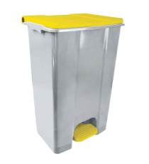 Contenitore mobile Ecoconti - a pedale - 80 L - plastica riciclata - grigio/giallo - Medial Contenitore mobile Ecoconti - a pedale - 80 L - plastica riciclata - grigio/giallo - Medial