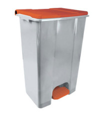 Contenitore mobile Ecoconti - a pedale - 80 L - plastica riciclata - grigio/rosso - Medial Contenitore mobile Ecoconti - a pedale - 80 L - plastica riciclata - grigio/rosso - Medial