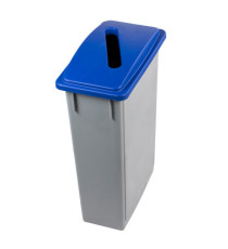 Contenitore Office 90 Lt -  con feritoia per carta - 29,5x52x83,5 cm - grigio/blu - Medial Contenitore Office 90 Lt -  con feritoia per carta - 29,5x52x83,5 cm - grigio/blu - Medial