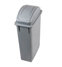 Contenitore Office 90 Lt - per indifferenziata - con coperchio basculante - 29,5x52x83,5 cm - grigio - Medial Contenitore Office 90 Lt - per indifferenziata - con coperchio basculante - 29,5x52x83,5 cm - grigio - Medial