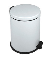 Pattumiera a pedale New Bin Basic - 12 L - metallo verniciato - bianco - Medial Pattumiera a pedale New Bin Basic - 12 L - metallo verniciato - bianco - Medial