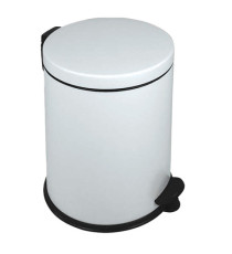 Pattumiera a pedale New Bin Basic - 12 L - metallo verniciato - bianco - Medial Pattumiera a pedale New Bin Basic - 12 L - metallo verniciato - bianco - Medial