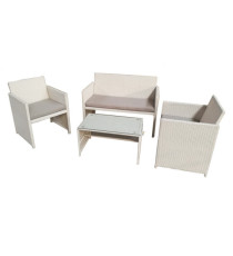 Salotto Valencia - bianco/grigio - Garden Friend - set 4 elementi