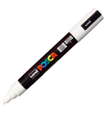 Marcatore a base d'acqua Uni Posca PC5M  - punta  tonda media da 1,8mm a 2,5mm - bianco - Uni Mitsubishi Marcatore a base d'acqua Uni Posca PC5M  - punta  tonda media da 1,8mm a 2,5mm - bianco - Uni Mitsubishi