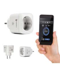Presa smart shuko wifi 2,4GHz Forcell Plug EU02, controllo vocale, compatibile con app Tuya Smart, Smart Life, Alexa e Google