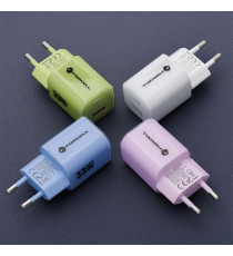 Pack caricabatterie da muro 2 porte USB-A e USB-C 33W white Forcell F-Energy Crystal VT-41 cavo type-c PD QC4.0 tecnologia GaN3