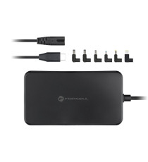 Alimentatore universale notebook Forcell F-Energy E856 da 90 W (6 adattatori e 1 presa type-c) Ricarica rapida Power Delivery