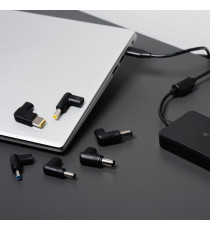 Alimentatore universale notebook Forcell F-Energy E856 da 90 W (6 adattatori e 1 presa type-c) Ricarica rapida Power Delivery