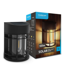 Lampada applique solare da parete WS134 led 50 lumen 2700K luce calda 90x60x130mm IP44 lampione con pannello incorporato Lampada applique solare da parete WS134 led 50 lumen 2700K luce calda 90x60x130mm IP44 lampione con pannello incorporato