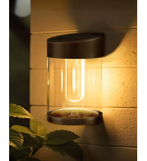 Lampada applique solare da parete WS135 led 60 lumen 2700K luce calda 70x155mm IP44 lampione con pannello incorporato Lampada applique solare da parete WS135 led 60 lumen 2700K luce calda 70x155mm IP44 lampione con pannello incorporato