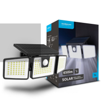 Faretto solare + sensore movimento WS137 led 650 lumen 6500K luce fredda 267x120x87mm IP44 lampione con pannello incorporato Faretto solare + sensore movimento WS137 led 650 lumen 6500K luce fredda 267x120x87mm IP44 lampione con pannello incorporato