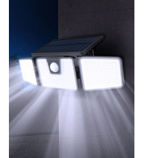 Faretto solare + sensore movimento WS137 led 650 lumen 6500K luce fredda 267x120x87mm IP44 lampione con pannello incorporato Faretto solare + sensore movimento WS137 led 650 lumen 6500K luce fredda 267x120x87mm IP44 lampione con pannello incorporato