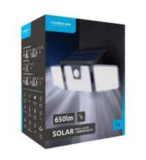 Faretto solare + sensore movimento WS137 led 650 lumen 6500K luce fredda 267x120x87mm IP44 lampione con pannello incorporato Faretto solare + sensore movimento WS137 led 650 lumen 6500K luce fredda 267x120x87mm IP44 lampione con pannello incorporato