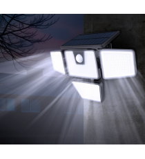 Faretto solare + sensore movimento WS138 led 750 lumen 6500K luce fredda 267x120mmx155mm IP44 lampione con pannello incorporato Faretto solare + sensore movimento WS138 led 750 lumen 6500K luce fredda 267x120mmx155mm IP44 lampione con pannello incorporato