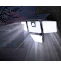 Faretto solare + sensore movimento WS138 led 750 lumen 6500K luce fredda 267x120mmx155mm IP44 lampione con pannello incorporato Faretto solare + sensore movimento WS138 led 750 lumen 6500K luce fredda 267x120mmx155mm IP44 lampione con pannello incorporato