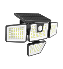 Faretto solare + sensore movimento WS138 led 750 lumen 6500K luce fredda 267x120mmx155mm IP44 lampione con pannello incorporato Faretto solare + sensore movimento WS138 led 750 lumen 6500K luce fredda 267x120mmx155mm IP44 lampione con pannello incorporato