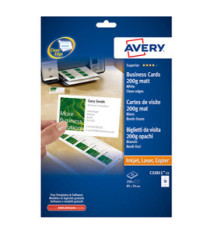 Biglietti da visita - 85 x 54 mm - 200 gr - effetto opaco - bianco - Avery - conf. 25 fogli da 10 biglietti Biglietti da visita - 85 x 54 mm - 200 gr - effetto opaco - bianco - Avery - conf. 25 fogli da 10 biglietti