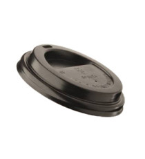 Tappo in polistirene per bicchiere da 240 ml - nero - Leone - conf. 1000 pezzi Tappo in polistirene per bicchiere da 240 ml - nero - Leone - conf. 1000 pezzi