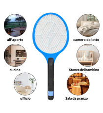 Racchetta elettrica anti Zanzare 300mAh - Ricarica AC, Compatta e Potente, Ampia superficie di impatto Dimensioni: 51×22,5cm