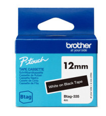 Brother - Nastro -  Bianco/Nero - BTAG335 - 12mm x 4mt