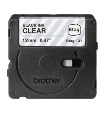 Brother - Nastro adesivo - Nero/Trasparente - 12mm x 4mt - BTAG131