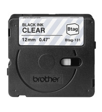 Brother - Nastro adesivo - Nero/Trasparente - 12mm x 4mt - BTAG131