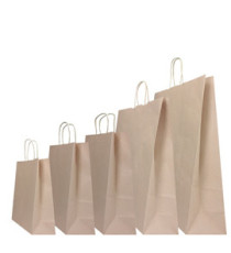 Shopper Twisted - maniglie cordino - 36 x 12 x 41 cm - carta kraft - sabbia - Mainetti Bags - conf. 25 pezzi Shopper Twisted - maniglie cordino - 36 x 12 x 41 cm - carta kraft - sabbia - Mainetti Bags - conf. 25 pezzi
