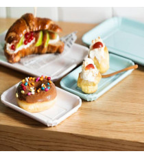 Vassoio bignè - 26,5 x 16,2 cm - melamina - bianco - Leone