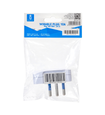 Spina piatta 10A 250V SPA11 2P+T bianca max 1500W - tipo italiana - costruita con materiali di altaqualità - certificazione CE