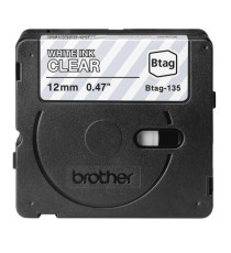Brother - Nastro -  Bianco/Trasparente - BTAG135 - 12mm x 8mt Brother - Nastro -  Bianco/Trasparente - BTAG135 - 12mm x 8mt