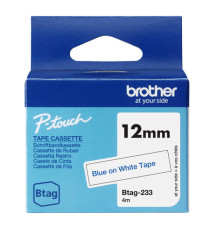 Brother - Nastro -  Blu/Bianco - BTAG233 - 12mm x 4mt Brother - Nastro -  Blu/Bianco - BTAG233 - 12mm x 4mt