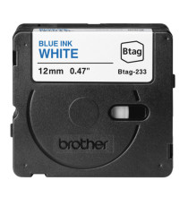 Brother - Nastro -  Blu/Bianco - BTAG233 - 12mm x 4mt Brother - Nastro -  Blu/Bianco - BTAG233 - 12mm x 4mt
