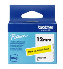 Brother - Nastro -  Nero/Giallo - BTAG631 - 12mm x 4mt