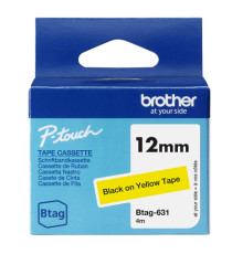 Brother - Nastro -  Nero/Giallo - BTAG631 - 12mm x 4mt