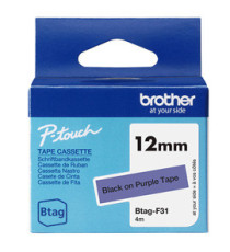 Brother - Nastro -  Nero/Viola - BTAGF31 - 12mm x 4mt Brother - Nastro -  Nero/Viola - BTAGF31 - 12mm x 4mt