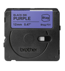 Brother - Nastro -  Nero/Viola - BTAGF31 - 12mm x 4mt Brother - Nastro -  Nero/Viola - BTAGF31 - 12mm x 4mt