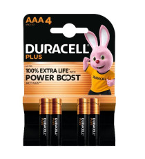 Batterie Duracell AAA Power Boost, 4 mini stilo AAA 150 extra life more power batteria MN2400 LR3 nuova tecnologia esclusiva