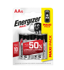 Pila stilo AA - 1,5V - Max alcalina - Energizer - blister 6 pezzi