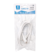 Cavo antenna TV 1,5mt maschio/femmina biacno, certificazione CE,